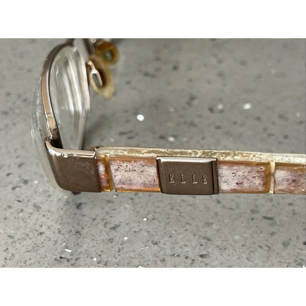 Elle EL18780 Color-BR 49-17-130mm Eyeglasses FRAMES ONLY Rectangle y2k